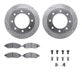 R1 eLINE Series Brake Rotors - D/S - Silver - Perf Off-Road/Tow Pads - Hdw Fits Ford F-250