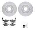 R1 98-08 Audi A4 Front Drilled & Slotted Silver Brake Rotor Set w/Euro Ceramic Pads and Hardware