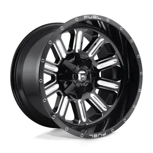~(40 lbs. 21X21X12)~ HARDLINE 18x9 8x165.10 GLOSS BLACK MILLED (1 mm)