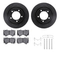R1 07-22 Lexus LX570 Front Drilled & Slotted Black Brake Rotor Set w/Super Duty Pads and Hardware
