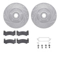 R1 70-72 Dodge Charger Front Drilled & Slotted Silver Brake Rotor Set w/Optimum OE Pads and Hardware