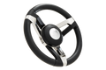3 SPOKE LEATHER GRIP & HUB-BLK
