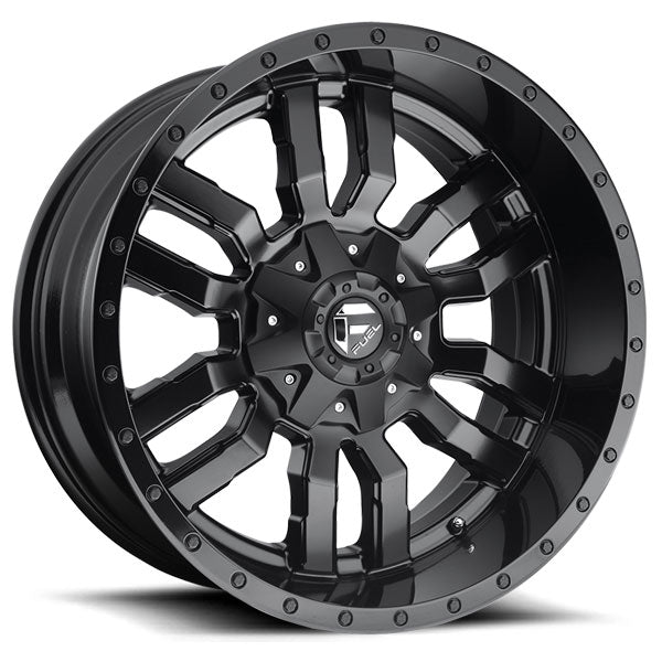 ~(55 lbs. 25X25X15)~ SLEDGE 22x12 6x135.00/6x139.70 MATTE BLACK GLOSS BLACK LIP (-45 mm)