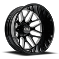 INVADER DUALLY (9115D) GLOSS BLACK/MILLED SPOKES