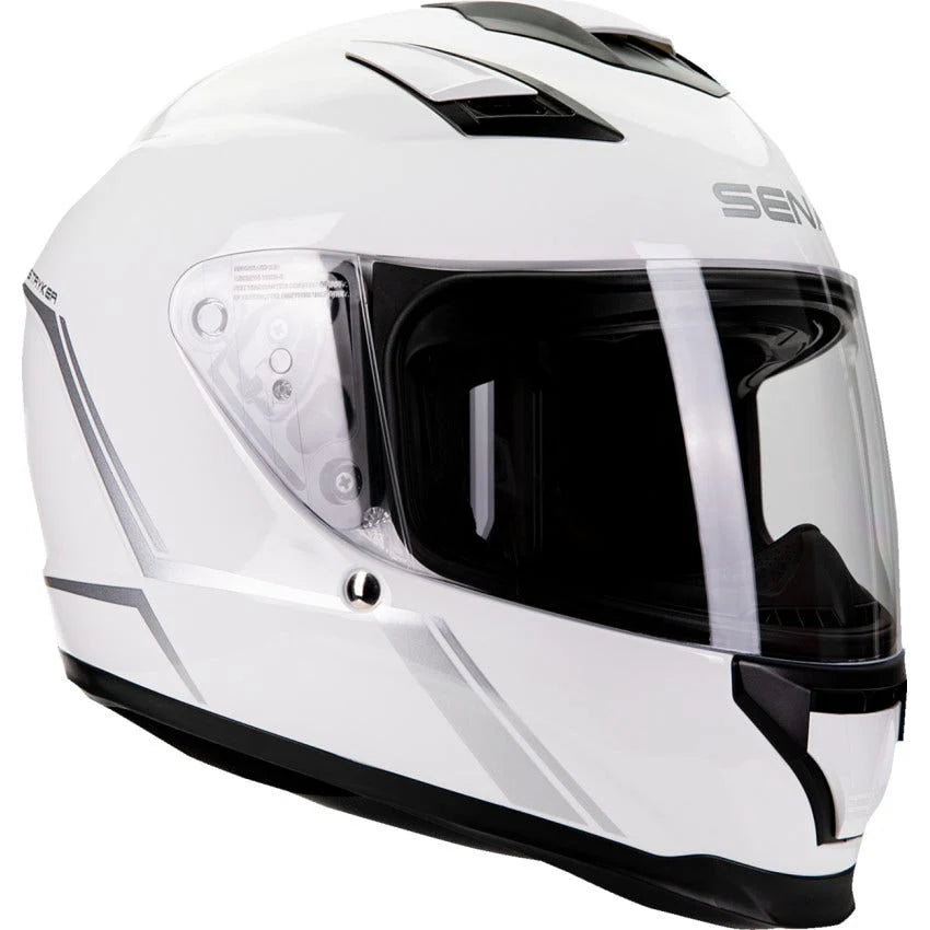 Sena Technologies Stryker Bluetooth Helmet w/ Mesh Intercom Glossy White - Medium