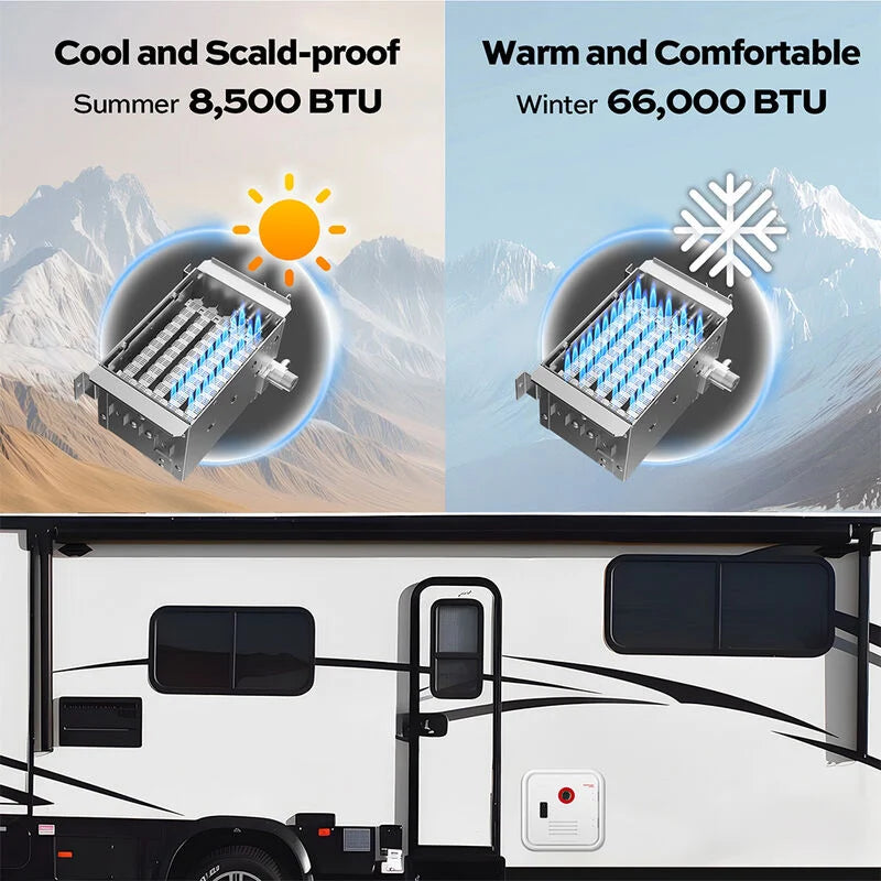 RV TANKLESS WATER HEATER 66000 BTU WITHOUT DOOR