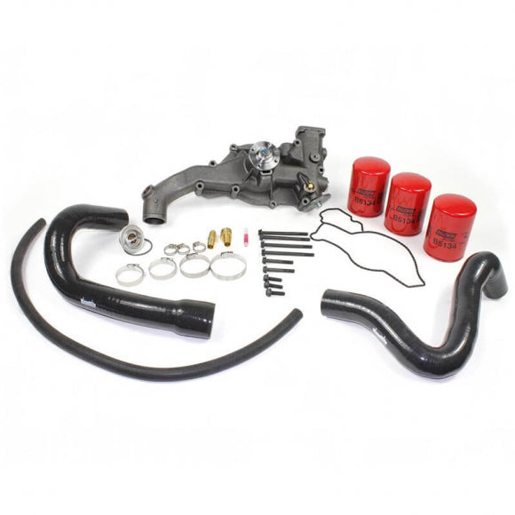 1999-2003 Ford 7.3L Water Pump with Coolant Filter Kit - w/ Belt Reroute Hose