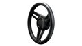 BLACK LEATHER GRIP BLACK HUB 13.8