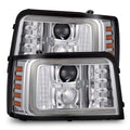 AlphaRex 92-96 Ford Bronco/F150 NOVA LED Proj Headlights Chrome w/ Activ. Light Seq. Sig and SB DRL