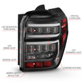 1420 4RUNNER T.L BLACK HOUSING CLEAR LENS RED LIGHT BAR W/SEQUENTIAL
