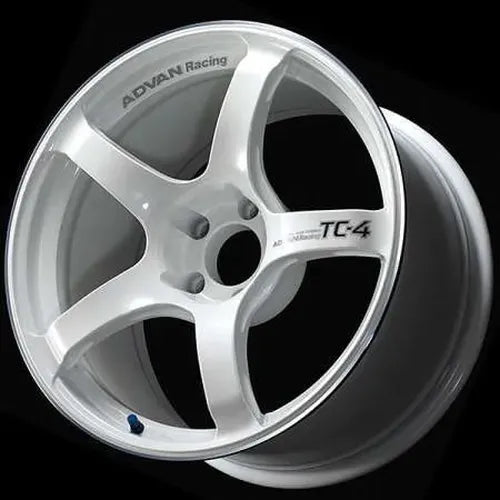 Advan TC4 17x7.5 +43 5-112 Racing White Metallic & Ring Wheel
