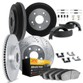 DFC 71-75 Chevrolet C10 Suburban Front & Rear Drill/Slot Silver Rotor HD Pads w/Drums/Shoes/Hardware