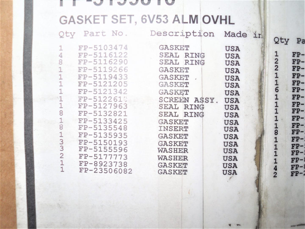 GASKET SET, 6V53 ALM OVHL