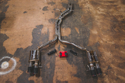 AUDI B8 S4 BRUSHED EXHAUST CARBON T