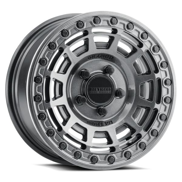 Method MR415 Beadlock 15x10 / 6+4/25mm Offset / 5x4.5 / 76 CB Graphite Wheel - Gloss Graphite Ring
