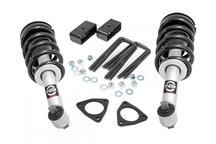 1x 501029 1x 1319BOX 2.5 Inch Lift Kit Alu Cast Steel N3 Strut Chevy GMC 1500 (07-16)