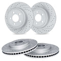 R1 Concepts Brake Rotor- Slotted - Black Fits Acura CL