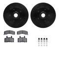 R1 Concepts Black Drilled Slotted Rotors with 5000 Oep Brake Pads Hdw Fits Chevrolet Tahoe