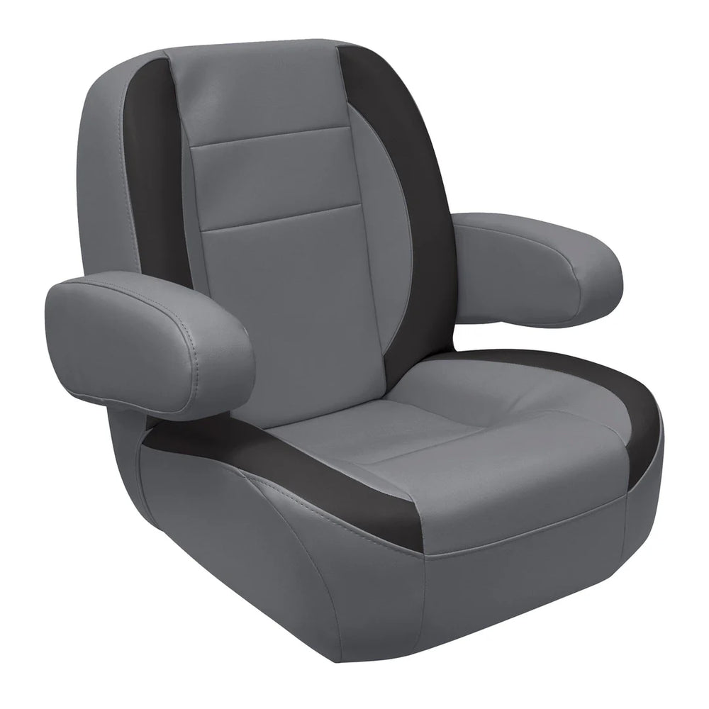 WISE 3127 MID BACK PONTOON HELM W/ FLIP UP ARM RESTS PLATINUM