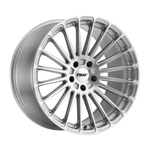 ~(26 lbs. 20X20X12)~ TSW TURBINA 18x10.0 5/120 ET25 CB76.1 TITANIUM SILVER W/MIRROR CUT FACE