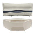 PREMIER SERIES PONTOON 32IN BOW RADIUS CORNER SECTION CUSHION SET PLATINUM /NAVY / COBALT