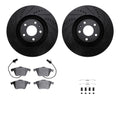 R1 E- Line Series Brake Rotor - D/S - Black w/ Ceramic Pads Hdw Fits Audi A6