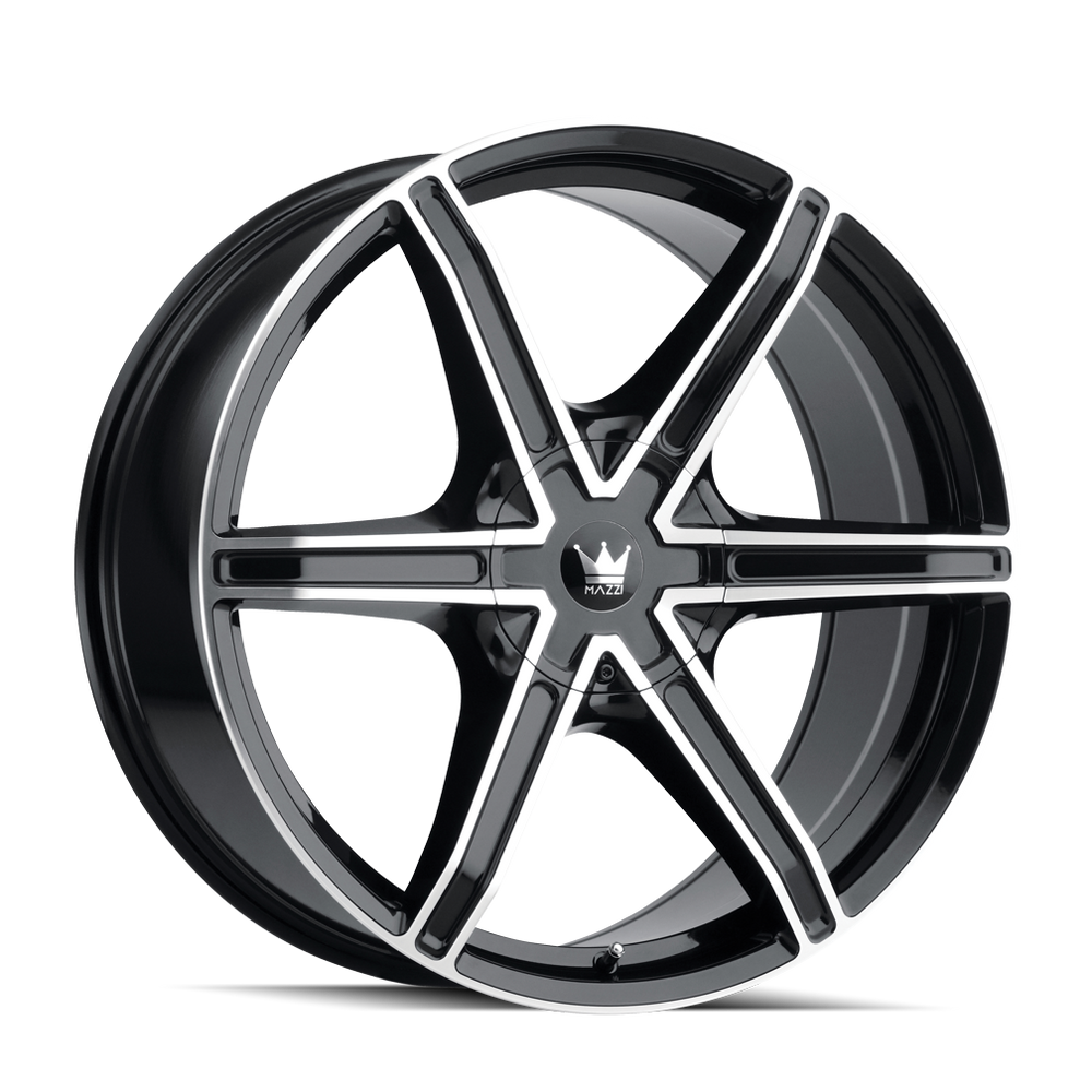 ~(49 lbs. 26X26X11)~ STILTS (371) BLACK/MACHINED FACE 24X9.5 6-135/6-139.7 30mm 106mm