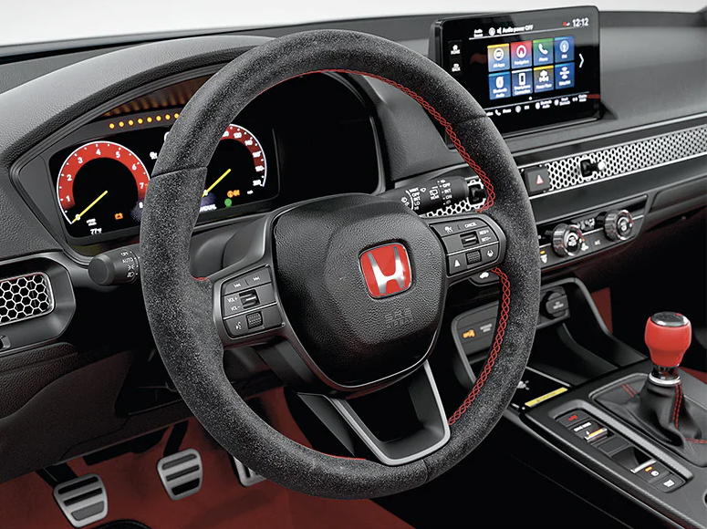 Genuine Honda 2023 Civic Type-R FL5 Alcantara Red Leather Steering Wheel Grip
