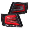 Spec-D Tuning 08-14 WRX SEQUENTIAL LED TAIL LIGHT- MATTE BLACK HOUSING WITH CLEAR LENS - RED BAR