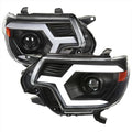 PROJECTOR HEADLIGHTS WITH MATTE BLACK HOUSING CLEAR LENS AND AMBER REFLECTOR AND SEQUENTIAL TURN SIGNAL