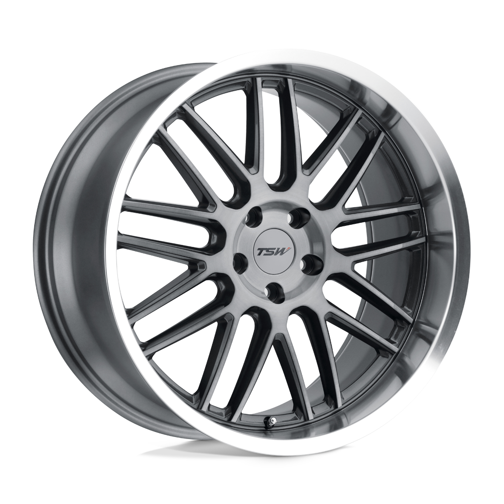 ~(25 lbs. 20X20X10)~ TSW AVALON 18x8.5 5/120 ET35 CB76.1 GUNMETAL W/BRUSHED GUNMETAL FACE AND MACHINED