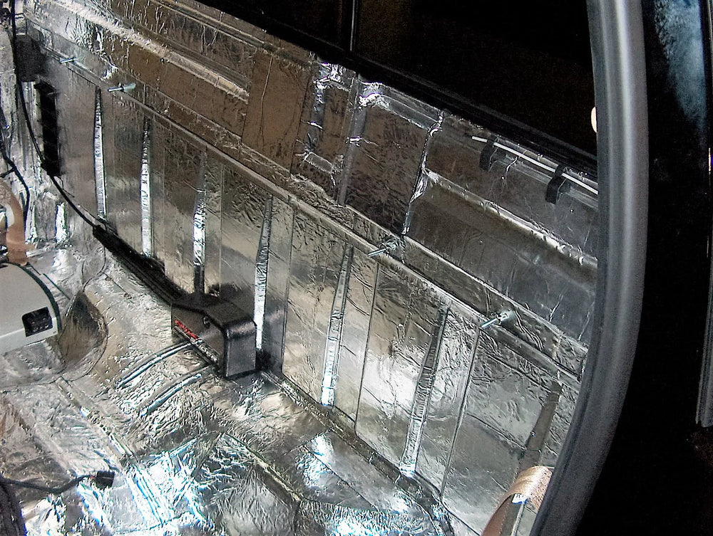 FLOOR PAN/FIREWALL CUSTOM INSULATION KIT POLYMER BLACK BACKING SILVER