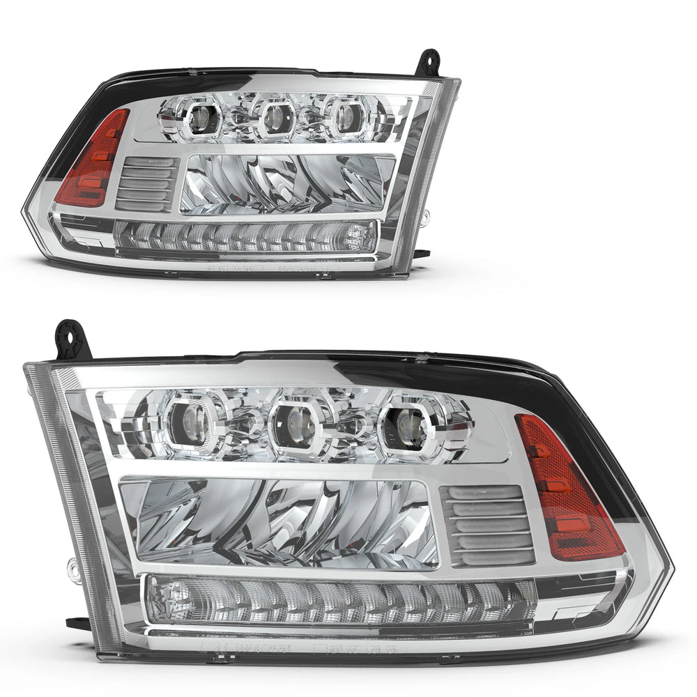 1318 RAM 1500 1500 CLASSIC FULL LED HIGH/LOW BEAM SEQUENTAIL HEAD LIGHTCHROME/CLEAR RENEGADE