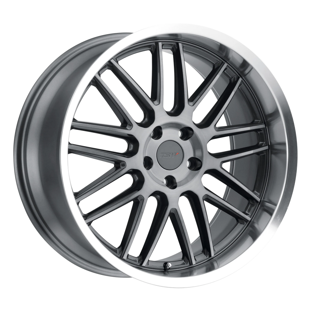 ~(25 lbs. 20X20X10)~ TSW AVALON 18x8.5 5/112 ET32 CB66.56 GUNMETAL W/BRUSHED GUNMETAL FACE AND MACHINED