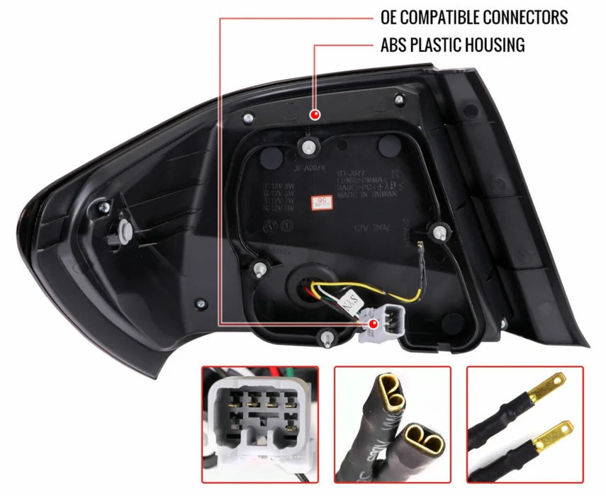 Spec-D Tuning 08-14 WRX SEQUENTIAL LED TAIL LIGHT- GLOSSY BLACK HOUSING WITH TINTED LENS - WHITE BAR