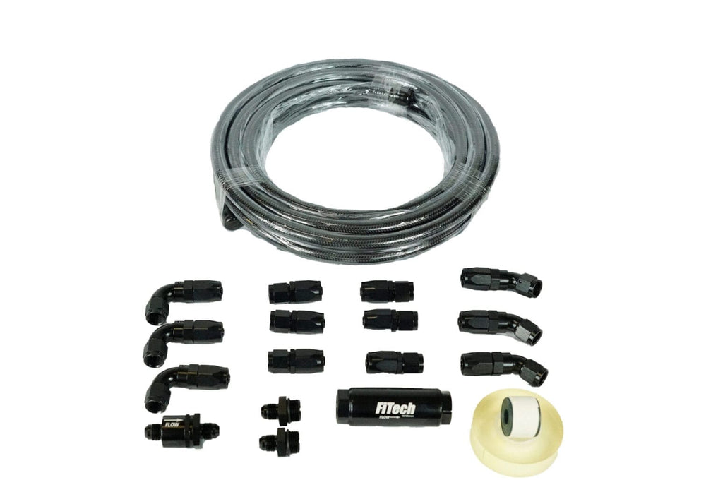 BLACK STAINLESS STEEL HOSE KIT 20FT W/ 10 MICRON FILTER AND CHECK VALVE