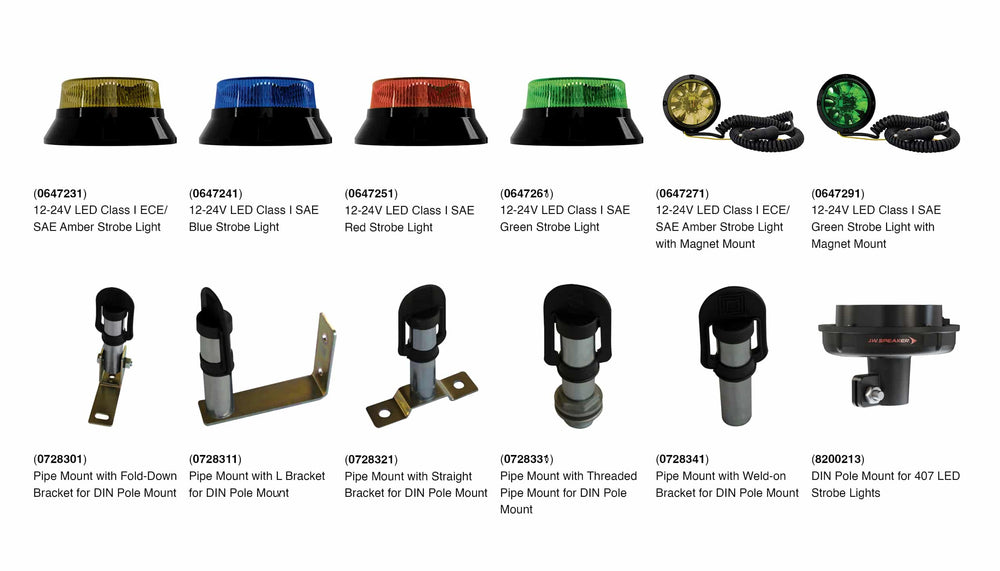 12-24V LED CLASS I SAE GREEN STROBE