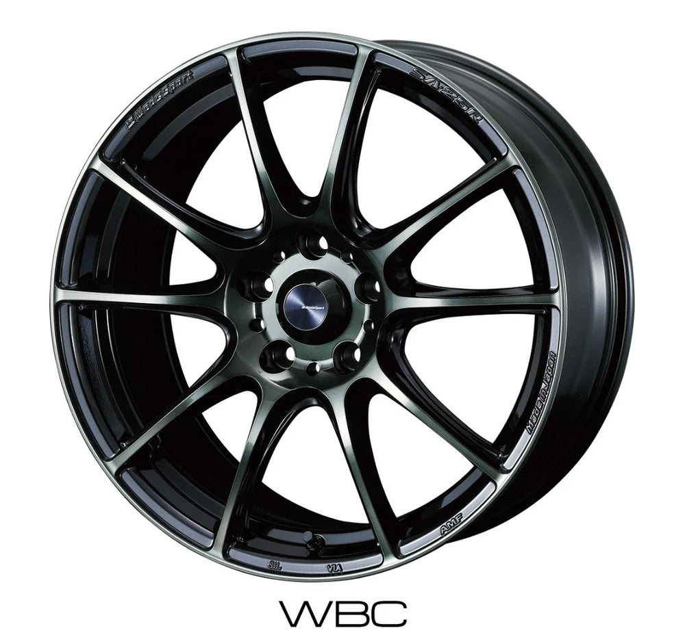 WedsSport SA-25R 18x9.5 5x114.3 45 CB73 WBC Weds Black Clear