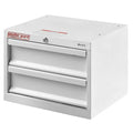 HIGH QUALITY VAN STORAGE CABINET WITH 2 DRAWERS 16 X 14 X 12IN WHITE STEEL FINISH