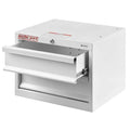 HIGH QUALITY VAN STORAGE CABINET WITH 2 DRAWERS 16 X 14 X 12IN WHITE STEEL FINISH