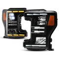 1719 FORD F250 FULL LED HIGH/LOW BEAM SEQUENTAIL HEAD LIGHTBLACK/CLEAR RENEGADE