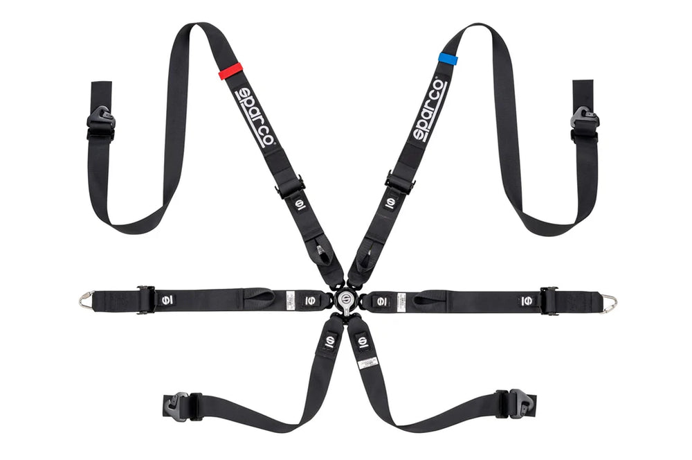 Sparco Belt Prime H7 6 Point 2in Red Harness