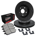 R1 eLINE Series Brake Rotors - D/S - Black - Perf Off-Road/Tow Pads - Hdw Fits Ford Explorer