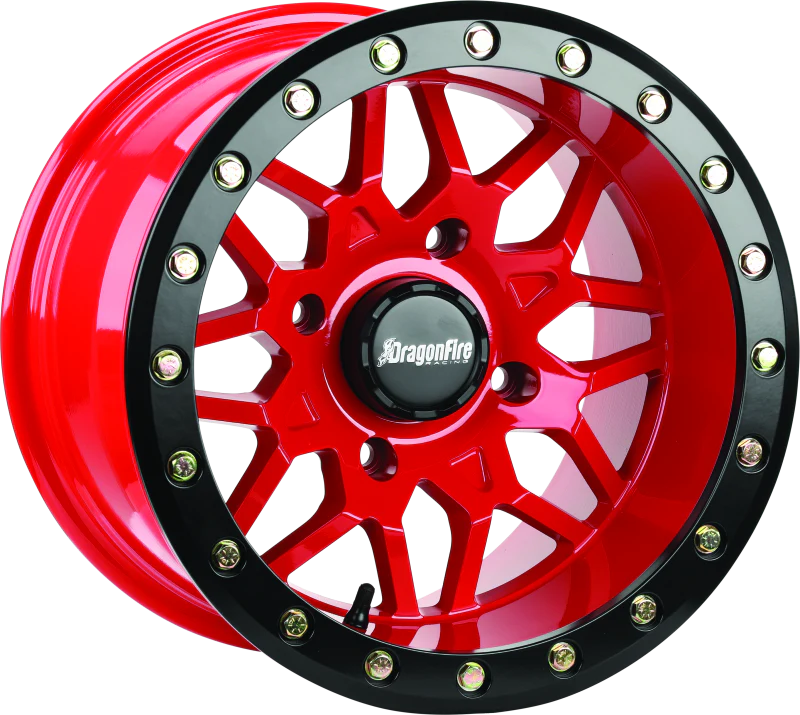 DragonFire Racing Typhon Wheel 15X10 4/156 5+5 +0 Machined Red