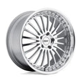 ~(36 lbs. 22X22X10)~ TSW SILVERSTONE 20x8.5 5/108 ET40 CB72.1 SILVER W/MIRROR CUT FACE AND LIP