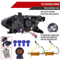 PROJECTOR HEADLIGHTS WITH DRL LED BAR MATTE BLACK HOUSING CLEAR LENS - SWITCHBACK TURN SIGNAL (FOR FACTORY HALOGEN HEADLIGHTS MODELS W O LED DAYTIME RUNNING ONLY)