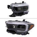 PROJECTOR HEADLIGHTS WITH DRL LED BAR MATTE BLACK HOUSING CLEAR LENS - SWITCHBACK TURN SIGNAL (FOR FACTORY HALOGEN HEADLIGHTS MODELS W O LED DAYTIME RUNNING ONLY)
