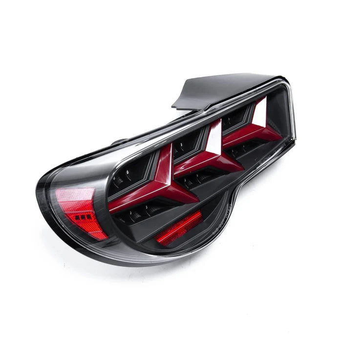 SUBARU BRZ LAMBO STYLE SEQUENTIAL LED TAIL LIGHT WITH GLOSSY BLACK HOUSING AND CLEAR LENS
