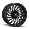 ~(52 lbs. 24X24X13)~ SWITCHBACK (9108) GLOSS BLACK/MILLED 22X12 6-135 -51MM 87.1MM