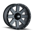 ~(52 lbs. 24X24X13)~ SWITCHBACK (9108) GLOSS BLACK/MILLED 22X12 6-135 -51MM 87.1MM